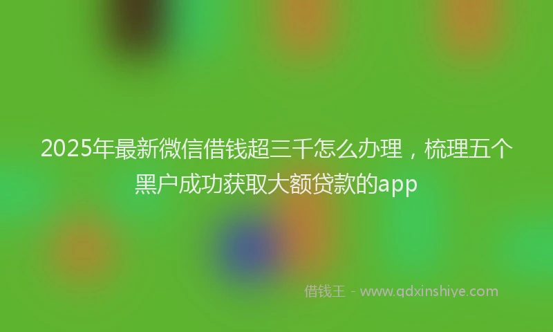 2025年最新微信借钱超三千怎么办理，梳理五个黑户成功获取大额贷款的app
