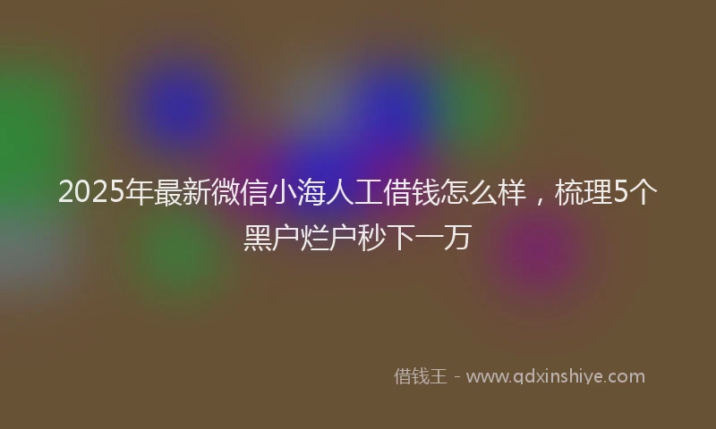 2025年最新微信小海人工借钱怎么样，梳理5个黑户烂户秒下一万