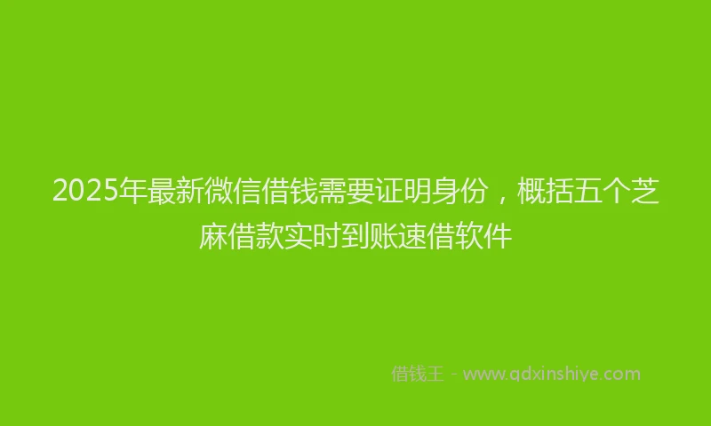 2025年最新微信借钱需要证明身份，概括五个芝麻借款实时到账速借软件