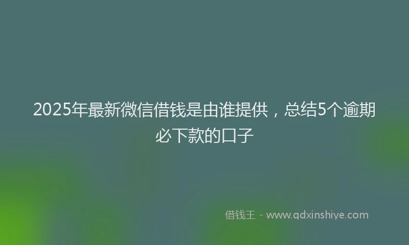 2025年最新微信借钱是由谁提供，总结5个逾期必下款的口子