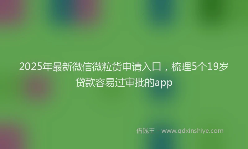 2025年最新微信微粒货申请入口，梳理5个19岁贷款容易过审批的app