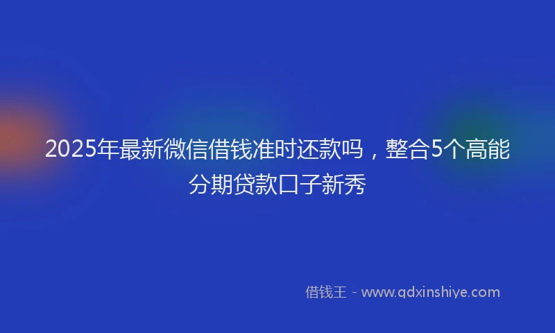 2025年最新微信借钱准时还款吗，整合5个高能分期贷款口子新秀