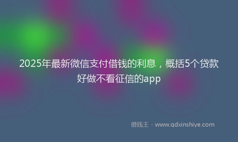 2025年最新微信支付借钱的利息，概括5个贷款好做不看征信的app