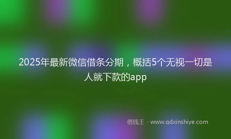 2025年最新微信借条分期，概括5个无视一切是人就下款的app