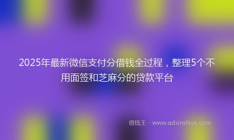 2025年最新微信支付分借钱全过程，整理5个不用面签和芝麻分的贷款平台