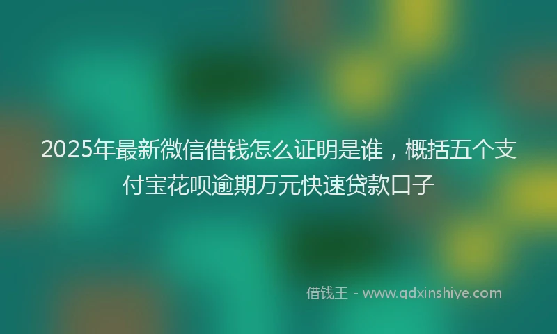 2025年最新微信借钱怎么证明是谁，概括五个支付宝花呗逾期万元快速贷款口子