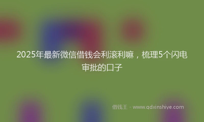 2025年最新微信借钱会利滚利嘛，梳理5个闪电审批的口子