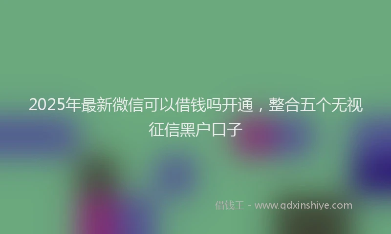 2025年最新微信可以借钱吗开通，整合五个无视征信黑户口子