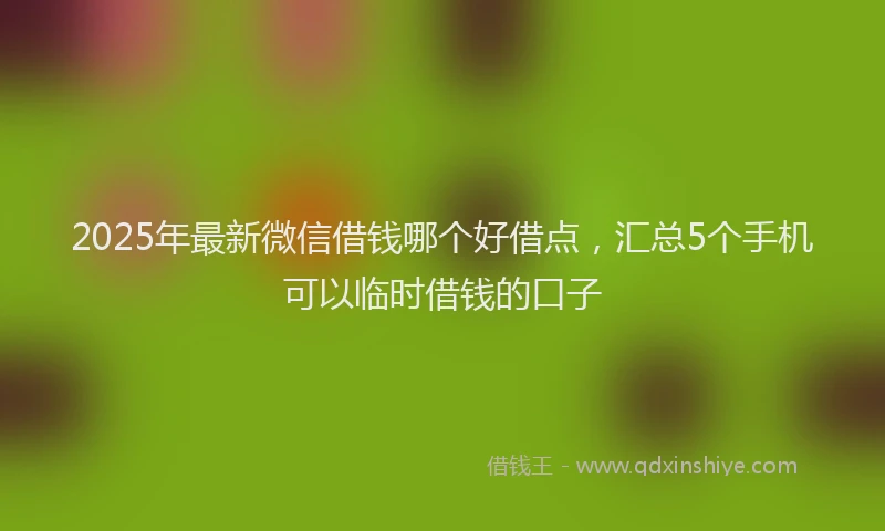 2025年最新微信借钱哪个好借点，汇总5个手机可以临时借钱的口子