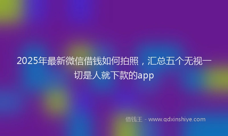 2025年最新微信借钱如何拍照，汇总五个无视一切是人就下款的app