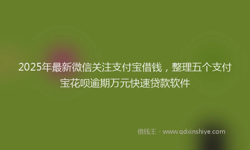 2025年最新微信关注支付宝借钱，整理五个支付宝花呗逾期万元快速贷款软件