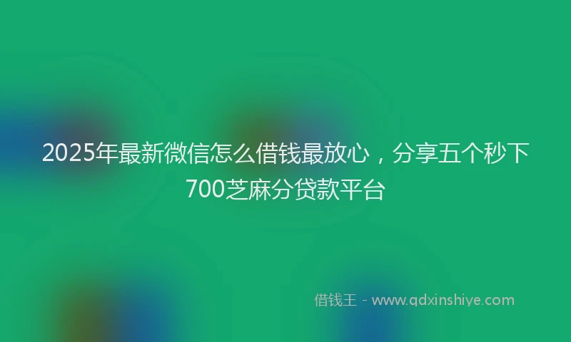 2025年最新微信怎么借钱最放心，分享五个秒下700芝麻分贷款平台