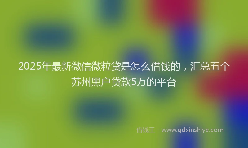 2025年最新微信微粒贷是怎么借钱的，汇总五个苏州黑户贷款5万的平台