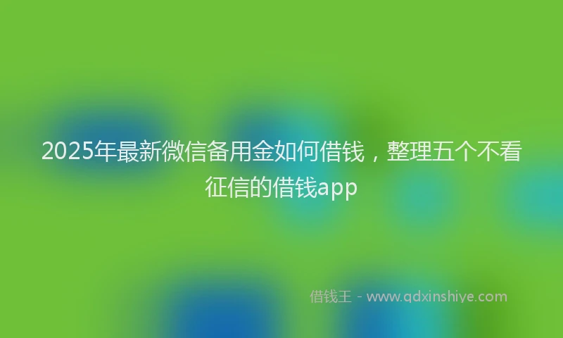 2025年最新微信备用金如何借钱，整理五个不看征信的借钱app