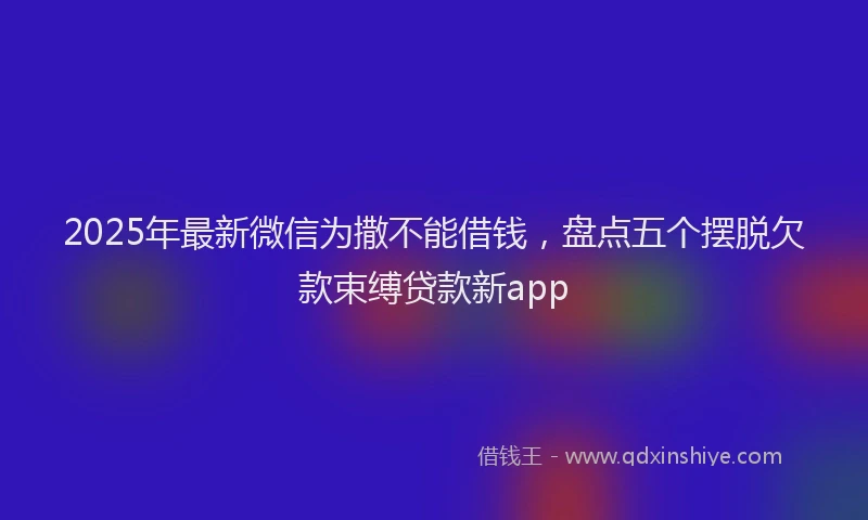 2025年最新微信为撒不能借钱，盘点五个摆脱欠款束缚贷款新app