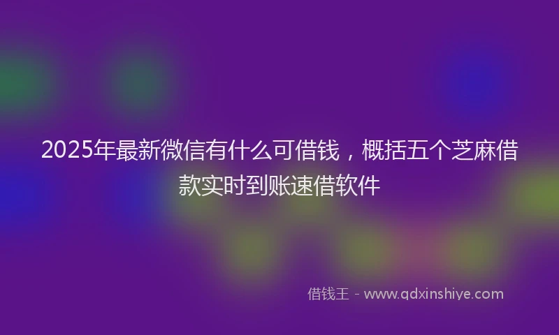 2025年最新微信有什么可借钱，概括五个芝麻借款实时到账速借软件