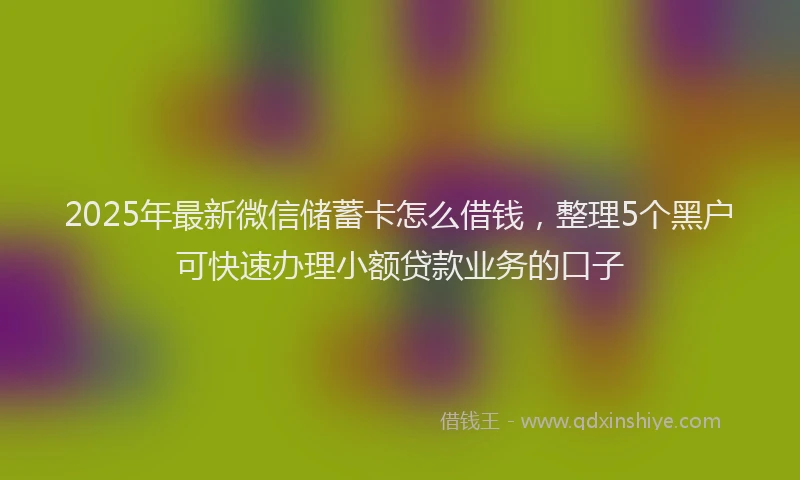2025年最新微信储蓄卡怎么借钱，整理5个黑户可快速办理小额贷款业务的口子