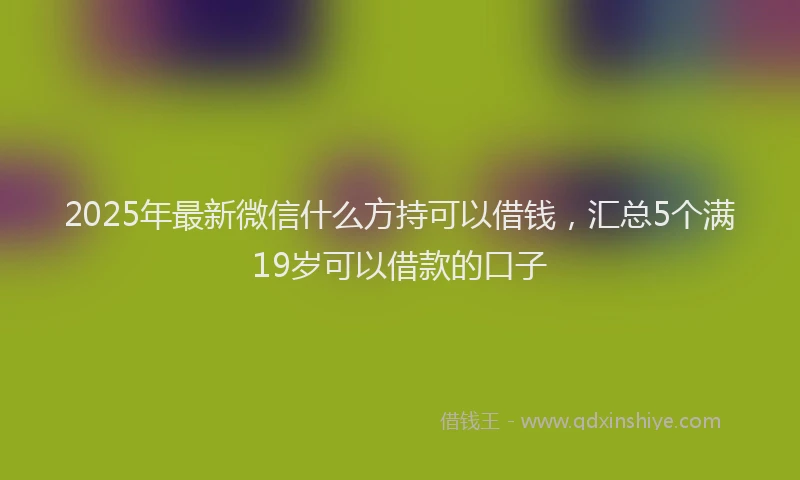 2025年最新微信什么方持可以借钱，汇总5个满19岁可以借款的口子