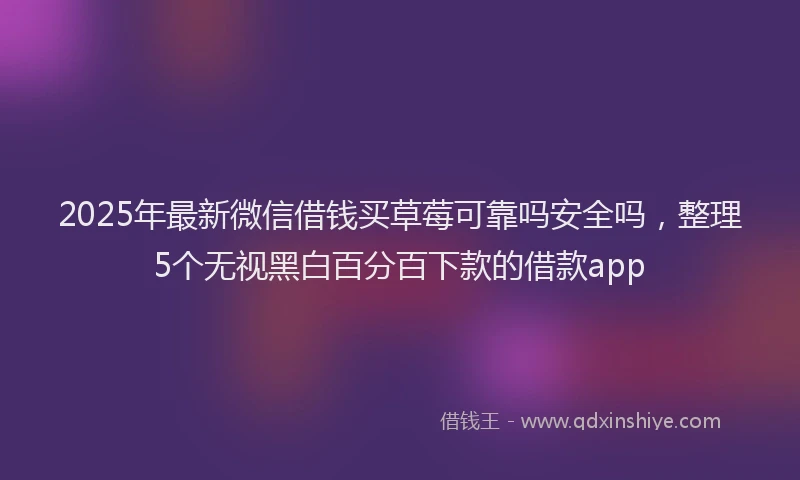 2025年最新微信借钱买草莓可靠吗安全吗，整理5个无视黑白百分百下款的借款app