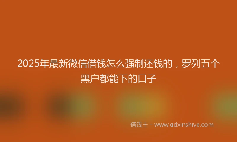2025年最新微信借钱怎么强制还钱的，罗列五个黑户都能下的口子