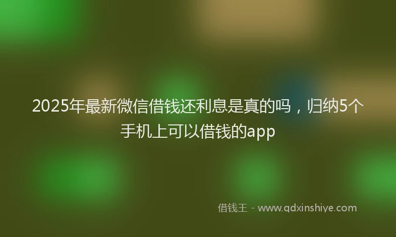 2025年最新微信借钱还利息是真的吗，归纳5个手机上可以借钱的app