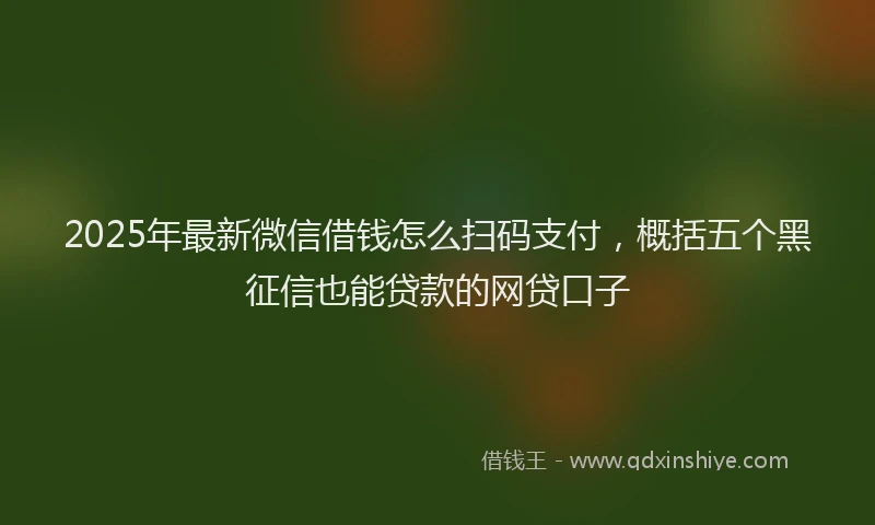 2025年最新微信借钱怎么扫码支付，概括五个黑征信也能贷款的网贷口子