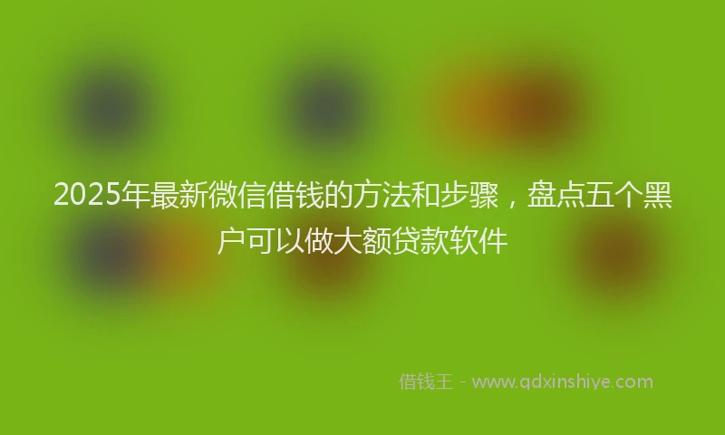 2025年最新微信借钱的方法和步骤，盘点五个黑户可以做大额贷款软件