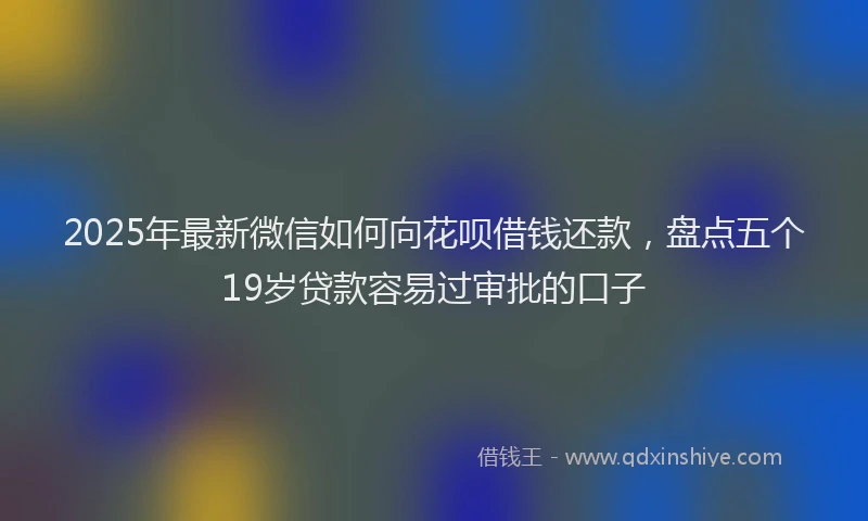 2025年最新微信如何向花呗借钱还款，盘点五个19岁贷款容易过审批的口子