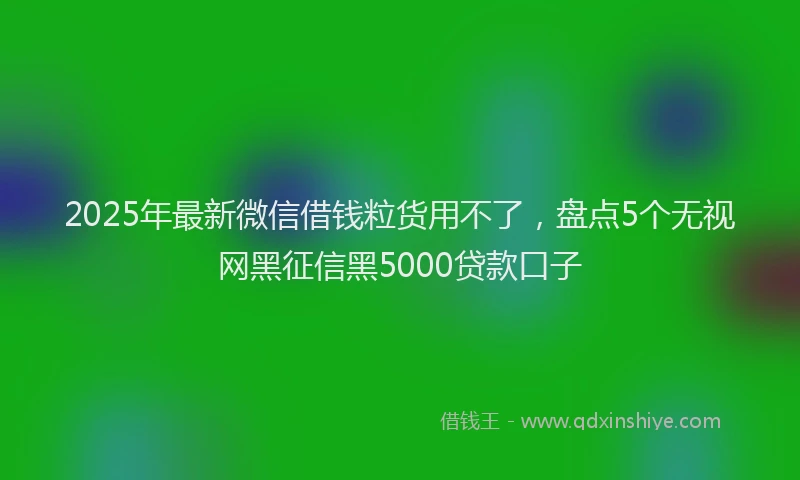 2025年最新微信借钱粒货用不了，盘点5个无视网黑征信黑5000贷款口子