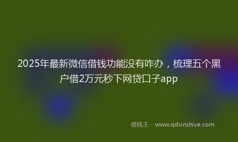 2025年最新微信借钱功能没有咋办，梳理五个黑户借2万元秒下网贷口子app