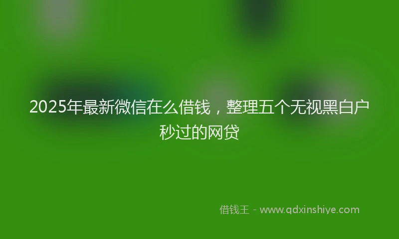 2025年最新微信在么借钱，整理五个无视黑白户秒过的网贷
