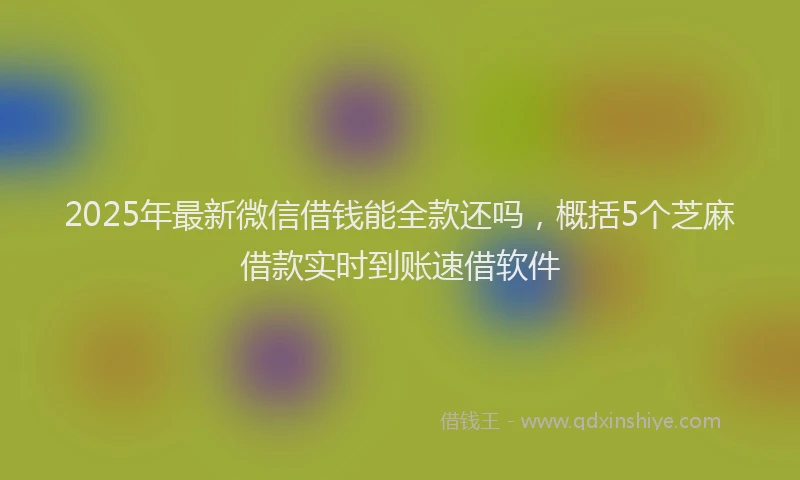 2025年最新微信借钱能全款还吗，概括5个芝麻借款实时到账速借软件