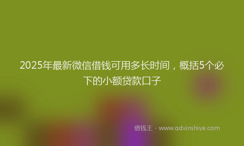 2025年最新微信借钱可用多长时间，概括5个必下的小额贷款口子