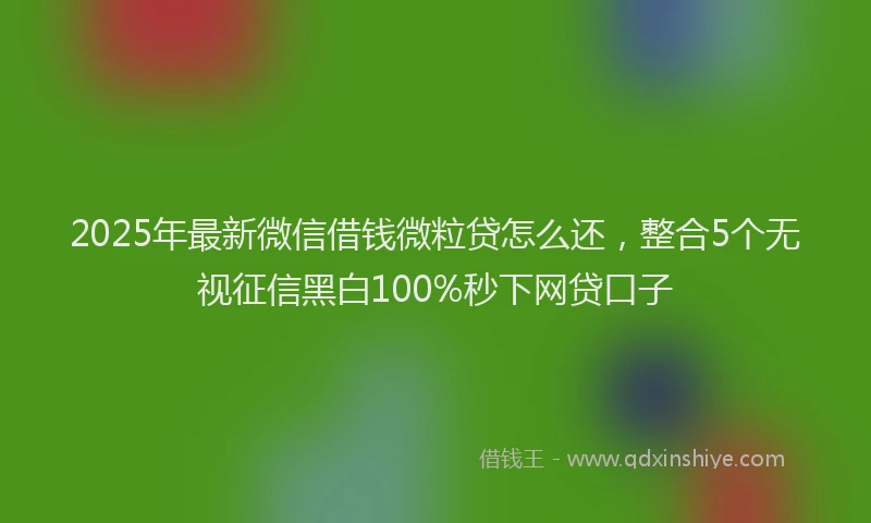2025年最新微信借钱微粒贷怎么还，整合5个无视征信黑白100%秒下网贷口子