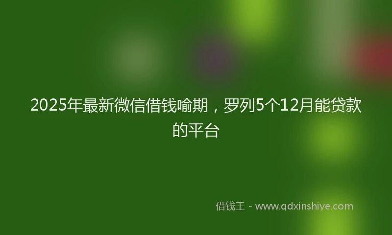 2025年最新微信借钱喻期，罗列5个12月能贷款的平台