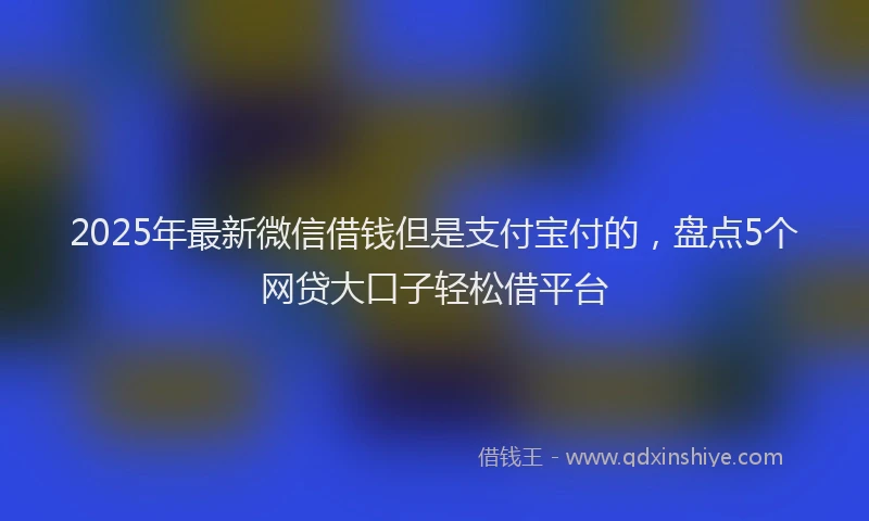 2025年最新微信借钱但是支付宝付的，盘点5个网贷大口子轻松借平台