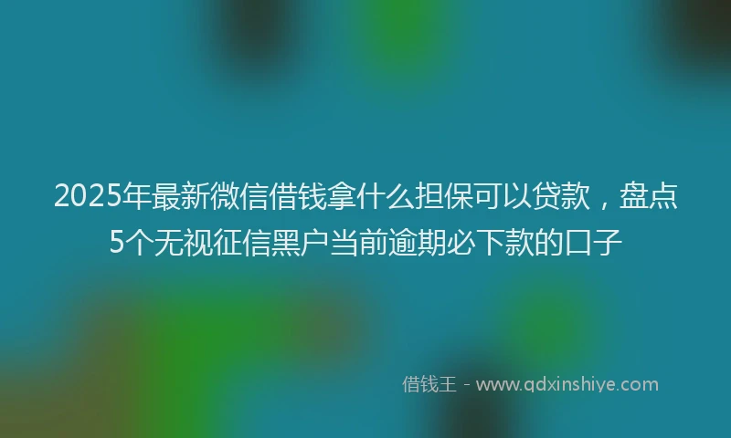 2025年最新微信借钱拿什么担保可以贷款，盘点5个无视征信黑户当前逾期必下款的口子