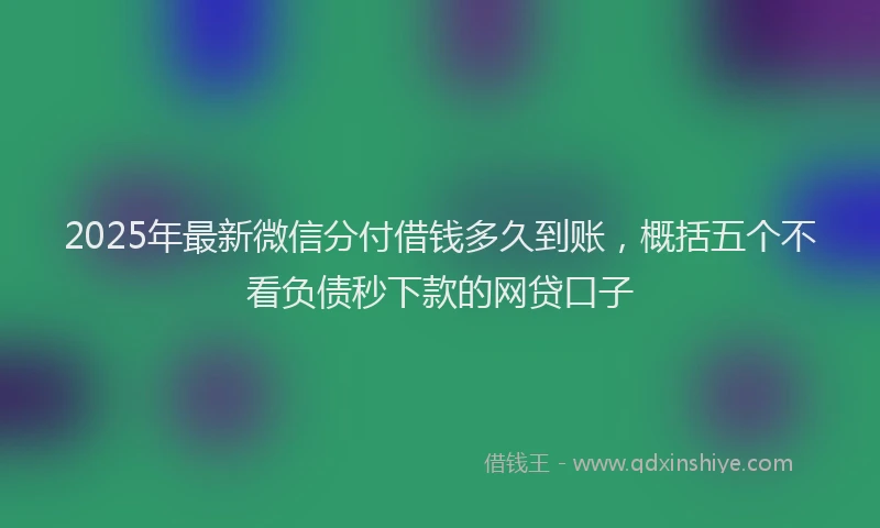 2025年最新微信分付借钱多久到账，概括五个不看负债秒下款的网贷口子