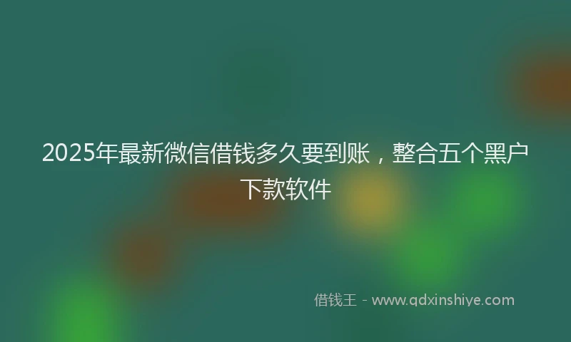 2025年最新微信借钱多久要到账，整合五个黑户下款软件
