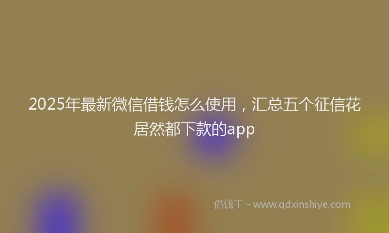 2025年最新微信借钱怎么使用，汇总五个征信花居然都下款的app