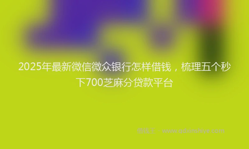 2025年最新微信微众银行怎样借钱，梳理五个秒下700芝麻分贷款平台