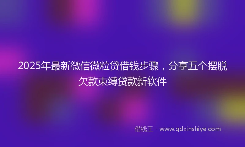 2025年最新微信微粒贷借钱步骤，分享五个摆脱欠款束缚贷款新软件