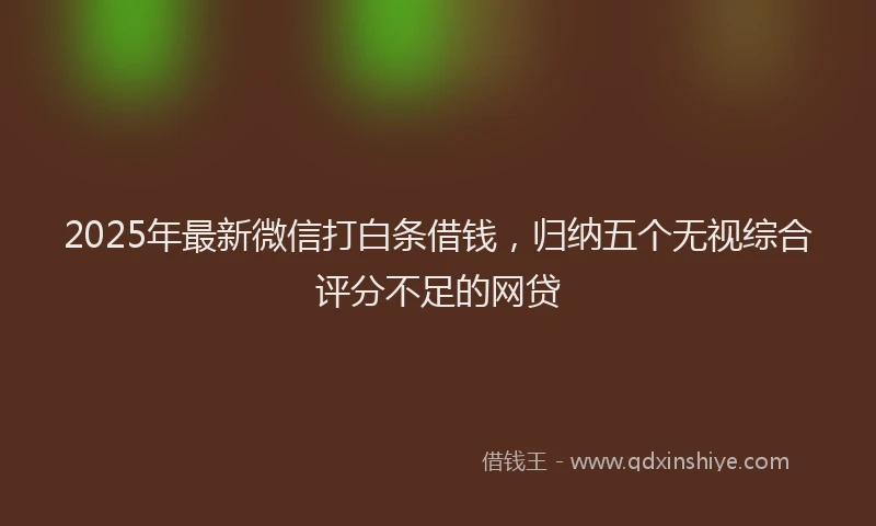 2025年最新微信打白条借钱，归纳五个无视综合评分不足的网贷