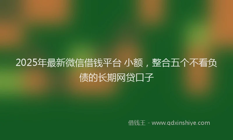 2025年最新微信借钱平台 小额，整合五个不看负债的长期网贷口子