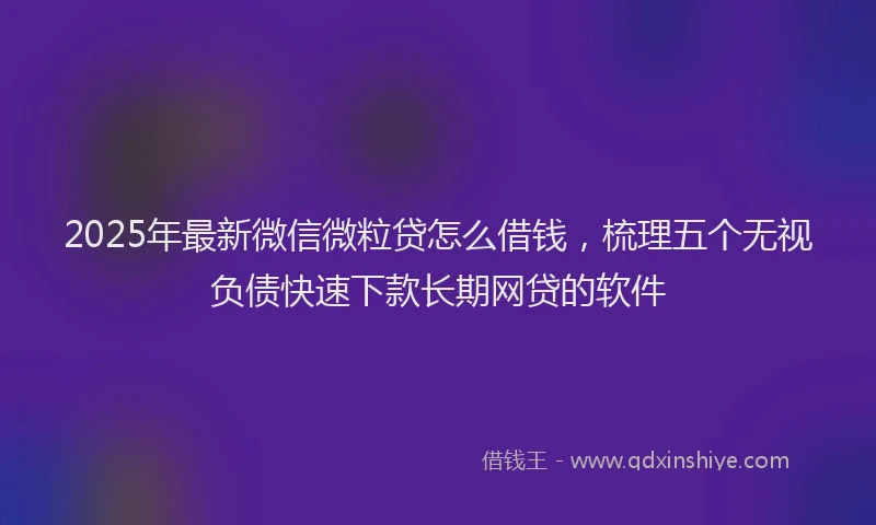 2025年最新微信微粒贷怎么借钱，梳理五个无视负债快速下款长期网贷的软件