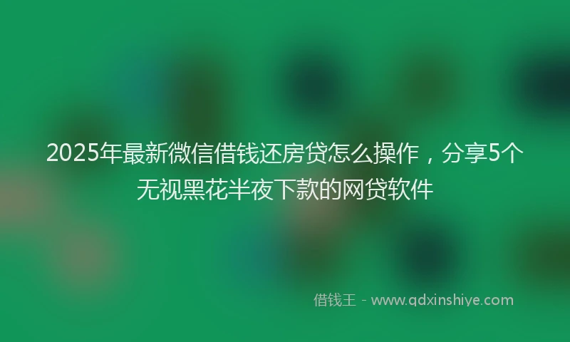 2025年最新微信借钱还房贷怎么操作，分享5个无视黑花半夜下款的网贷软件