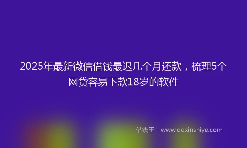 2025年最新微信借钱最迟几个月还款，梳理5个网贷容易下款18岁的软件