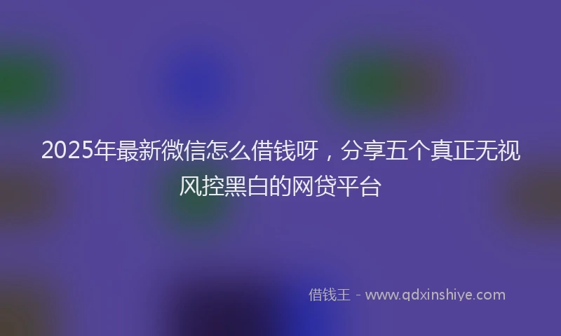 2025年最新微信怎么借钱呀，分享五个真正无视风控黑白的网贷平台
