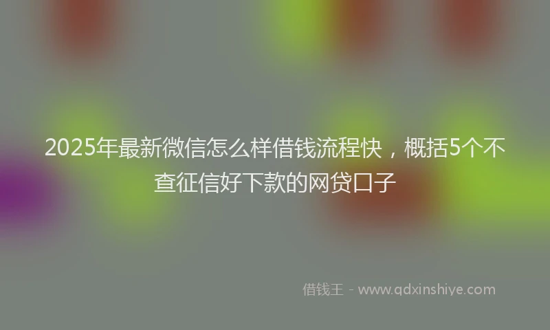 2025年最新微信怎么样借钱流程快，概括5个不查征信好下款的网贷口子