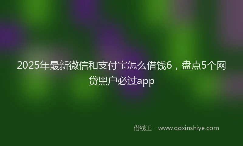 2025年最新微信和支付宝怎么借钱6，盘点5个网贷黑户必过app